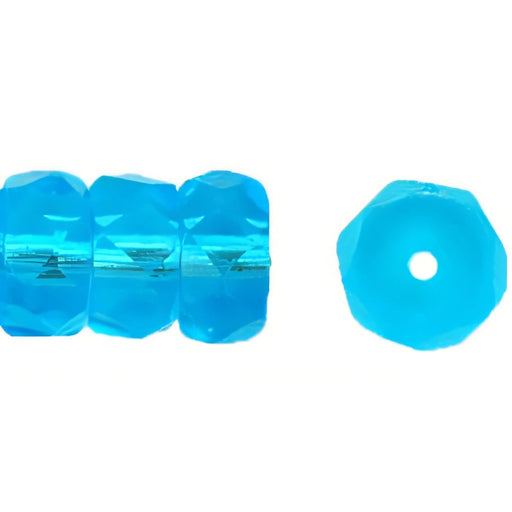 Czech Fire-Polish 6 x 3mm - Rondelle Aquamarine (50pcs)
