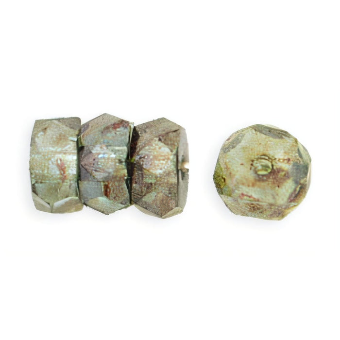 Czech Fire-Polish 6 x 3mm - Rondelle Luster - Transparent Green (50pcs)