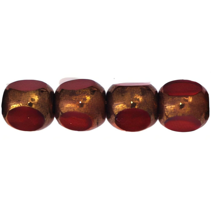 Czech Antique Style Triangle 6 mm - Bronze Siam Ruby (25pcs)