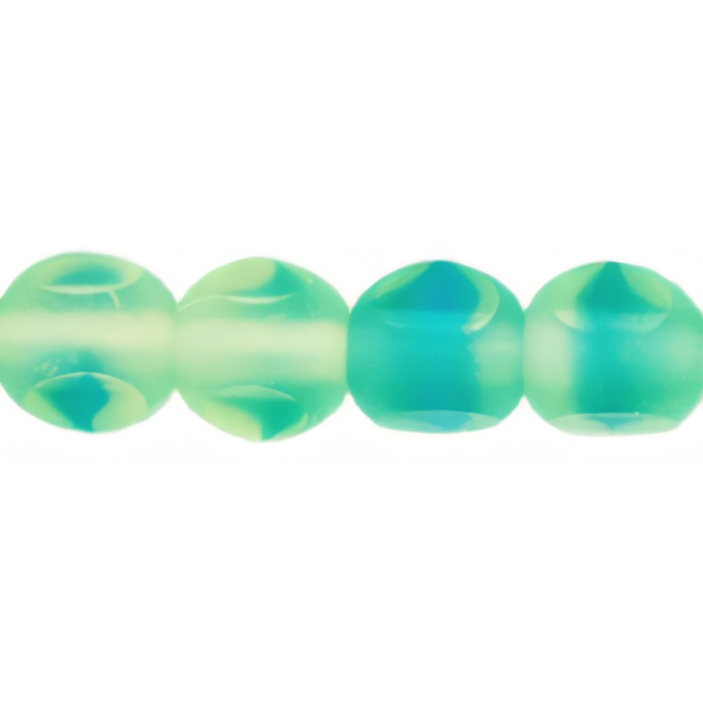 Czech German Style Triangle 6mm Matte - Green/Blue (25pcs)