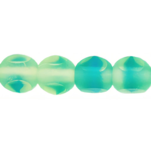 Czech German Style Triangle 6mm Matte - Green/Blue (25pcs)
