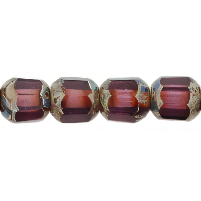 Czech Antique Style Octagonal 6mm Amethyst (25pcs)