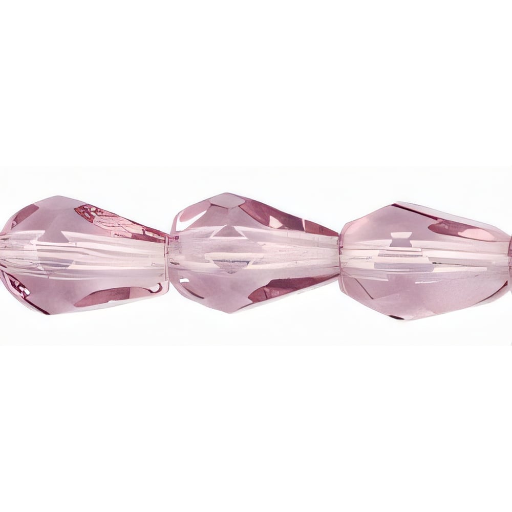 Czech Fire-Polish 7 x 5mm - Teardrop Lt Amethyst (25pcs)