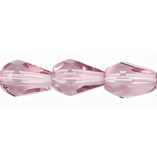 Czech Fire-Polish 7 x 5mm - Teardrop Lt Amethyst (25pcs)