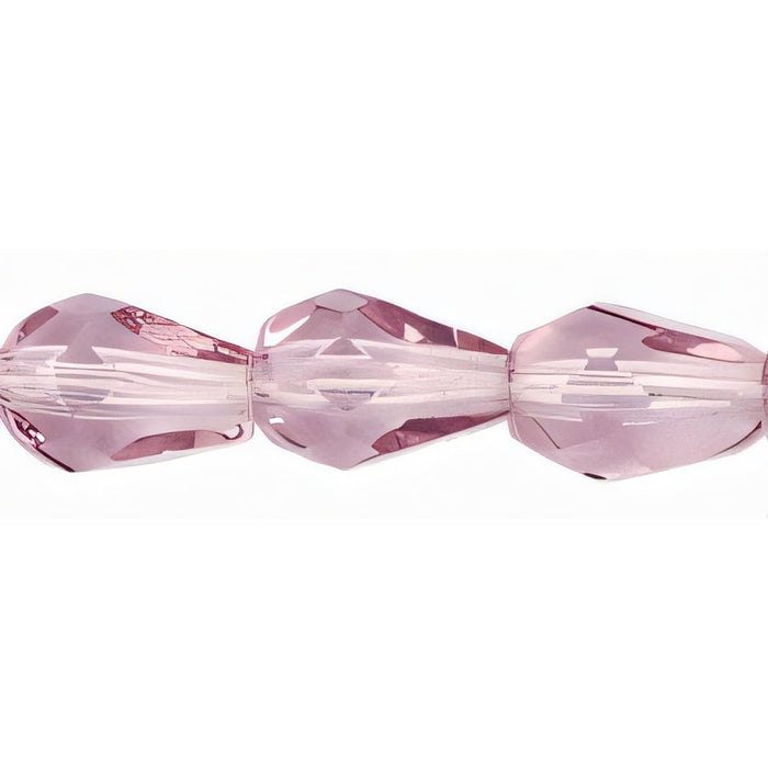 Czech Fire-Polish 7 x 5mm - Teardrop Lt Amethyst (25pcs)