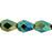 Czech Fire-Polish 7 x 5mm - Teardrop Iris - Green (25pcs)