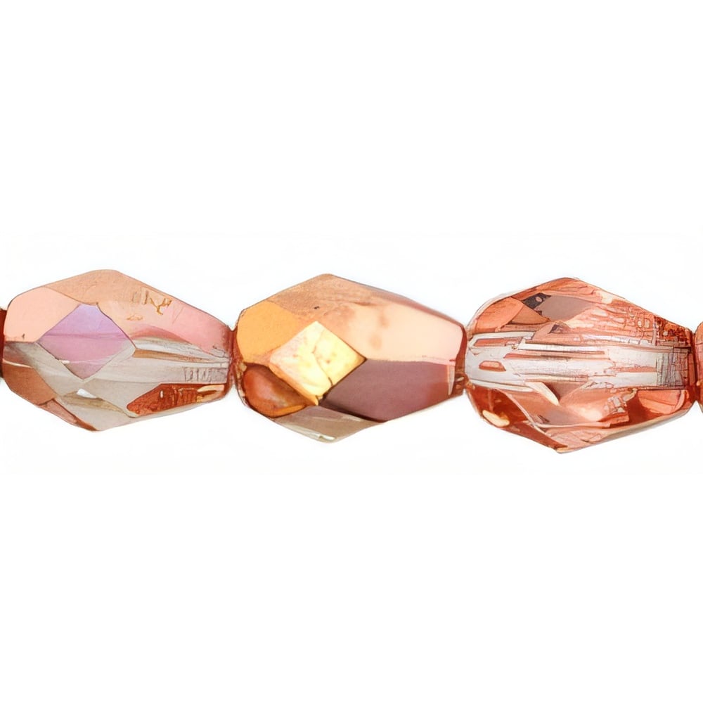 Czech Fire-Polish 7 x 5mm - Teardrop Apollo - Gold (25pcs)