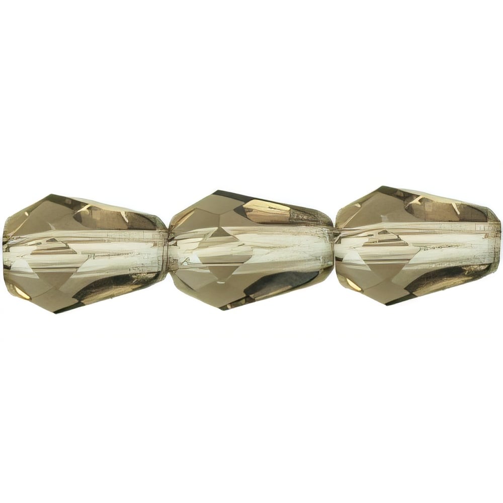 Czech Fire-Polish 7 x 5mm - Teardrop Black Diamond (25pcs)