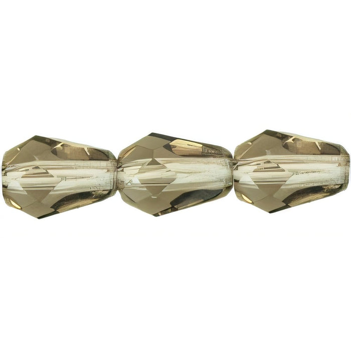 Czech Fire-Polish 7 x 5mm - Teardrop Black Diamond (25pcs)