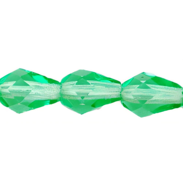 Czech Fire-Polish 7 x 5mm - Teardrop Dk Peridot (25pcs)