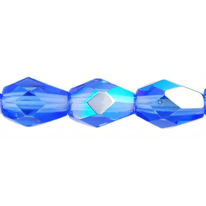 Czech Firepolish 7 x 5mm - Teardrop Sapphire AB (25pcs)