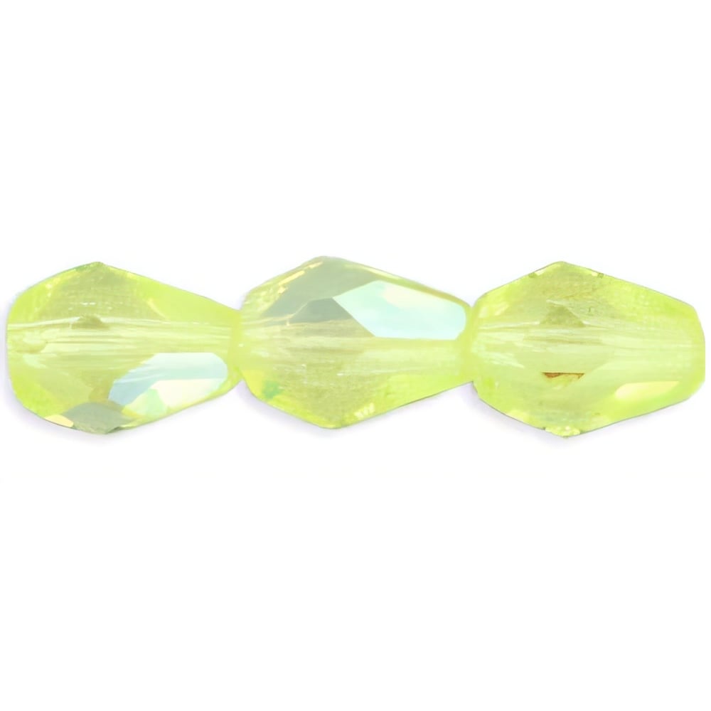 Czech Firepolish 7 x 5mm - Teardrop Jonquil AB (25pcs)