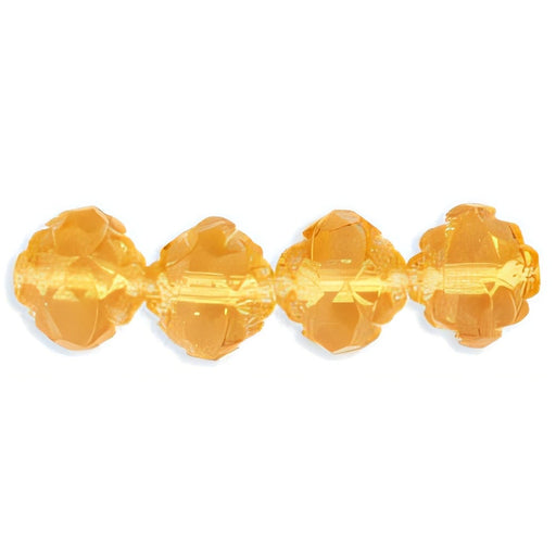Czech Rosebud Fire-Polish 8 x 7mm Lt Topaz (25pcs)