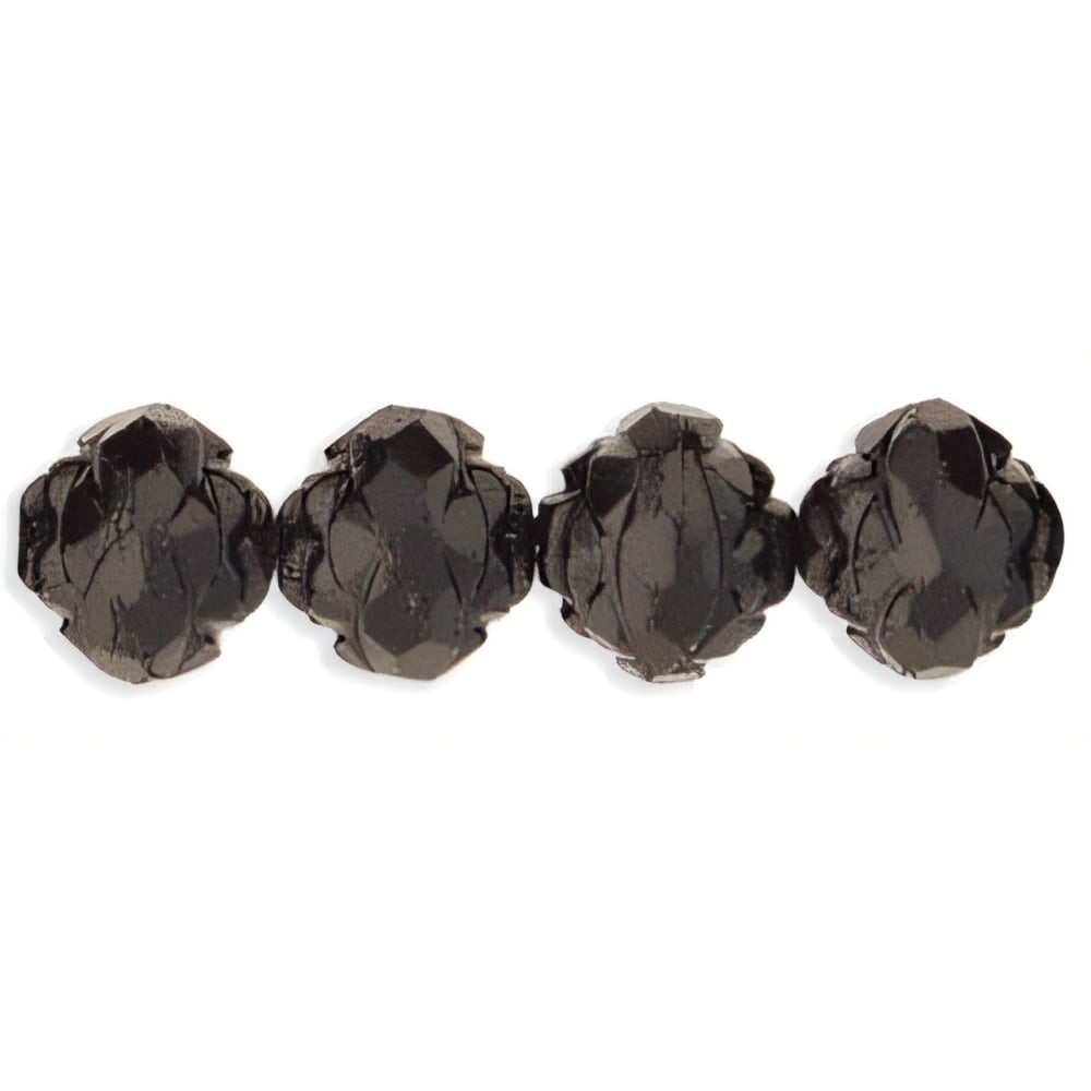 Czech Rosebud Fire-Polish 8 x 7mm Jet (25pcs)