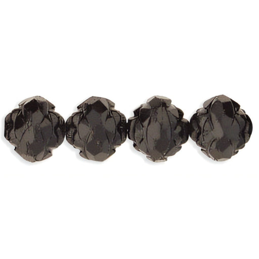 Czech Rosebud Fire-Polish 8 x 7mm Jet (25pcs)