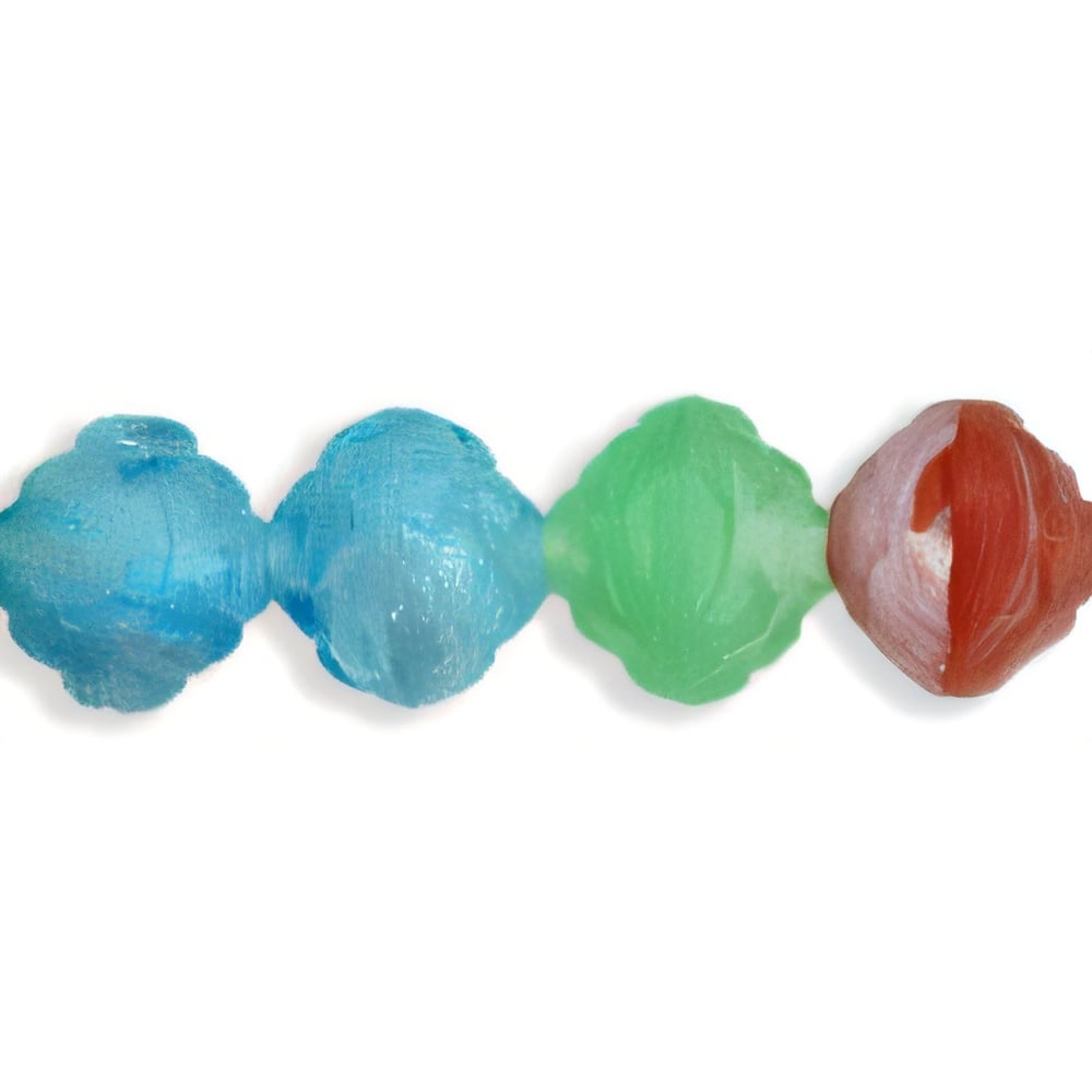 Czech Rosebud Fire-Polish 8 x 7mm HurriCane Glass- Giverny Gardens (25pcs)