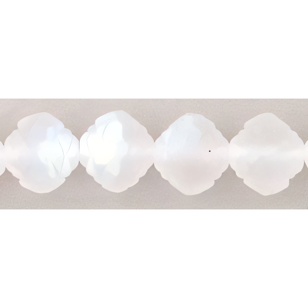 Czech Rosebud Fire-Polish 8 x 7mm Matte - Crystal AB (25pcs)