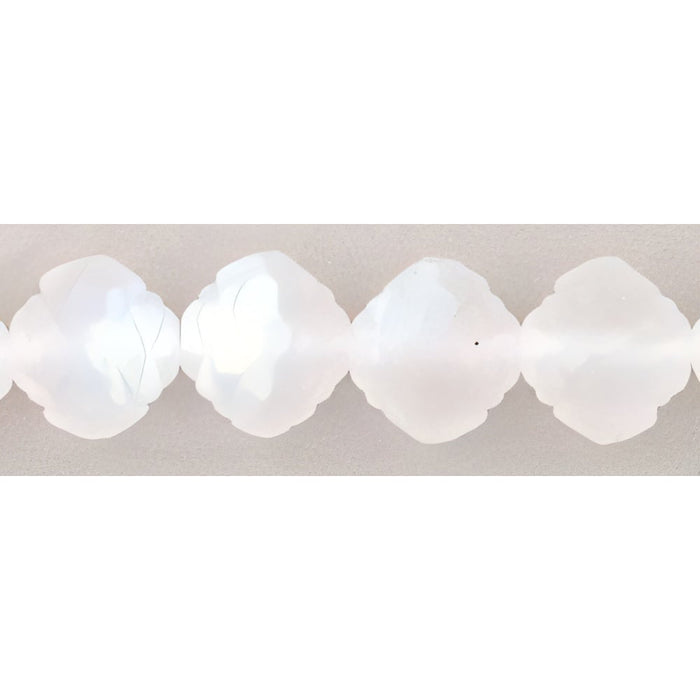Czech Rosebud Fire-Polish 8 x 7mm Matte - Crystal AB (25pcs)