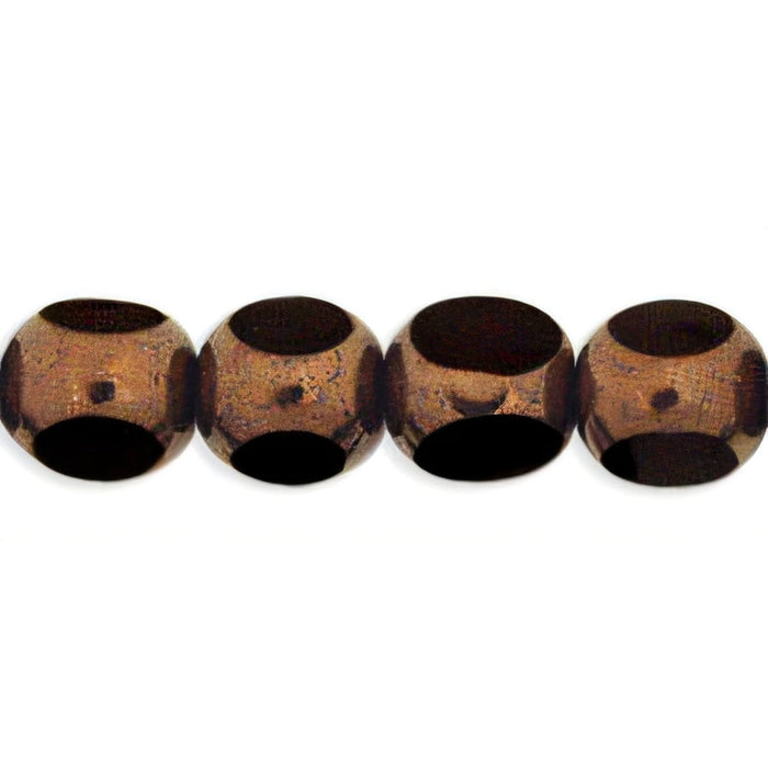 Czech Antique Style Triangle 8mm - Bronze Jet (25pcs)
