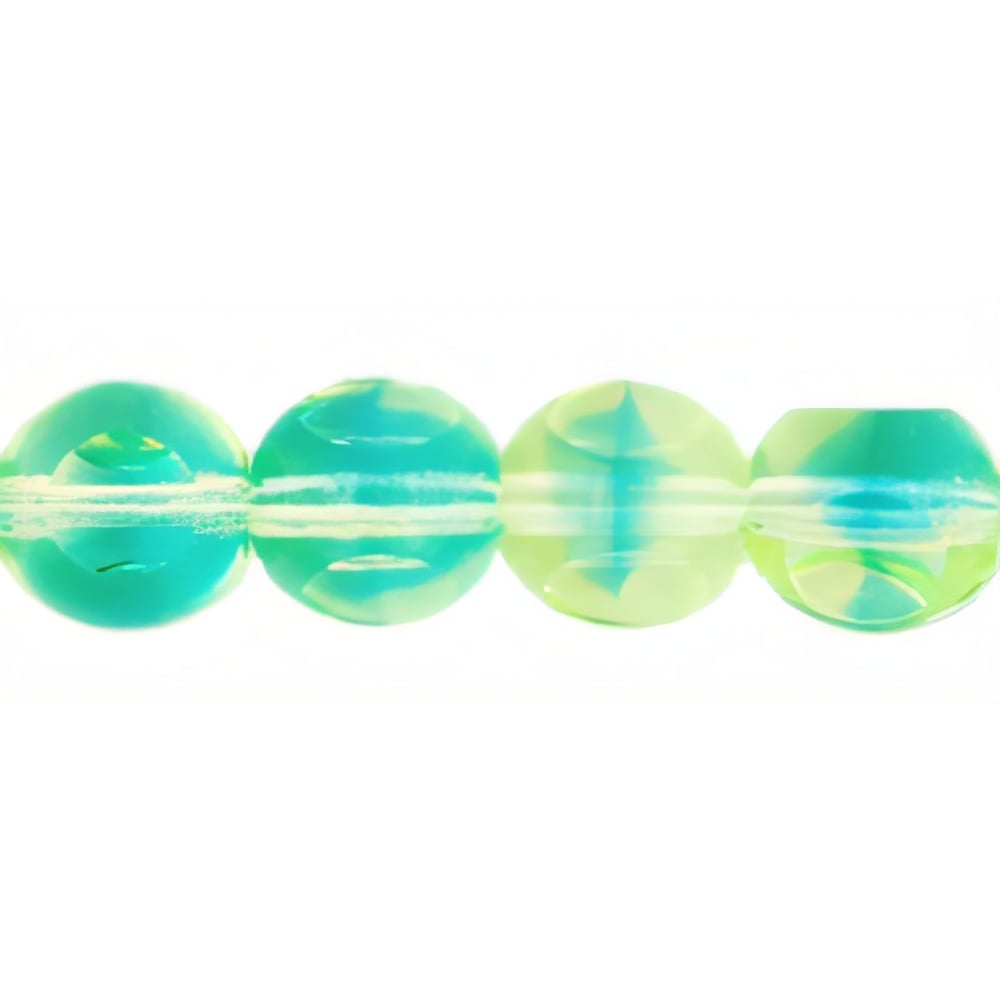 Czech German Style Triangle 8mm Green/Blue (25pcs)