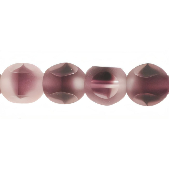 Czech German Style Triangle 8mm Matte - Crystal/Amethyst (25pcs)
