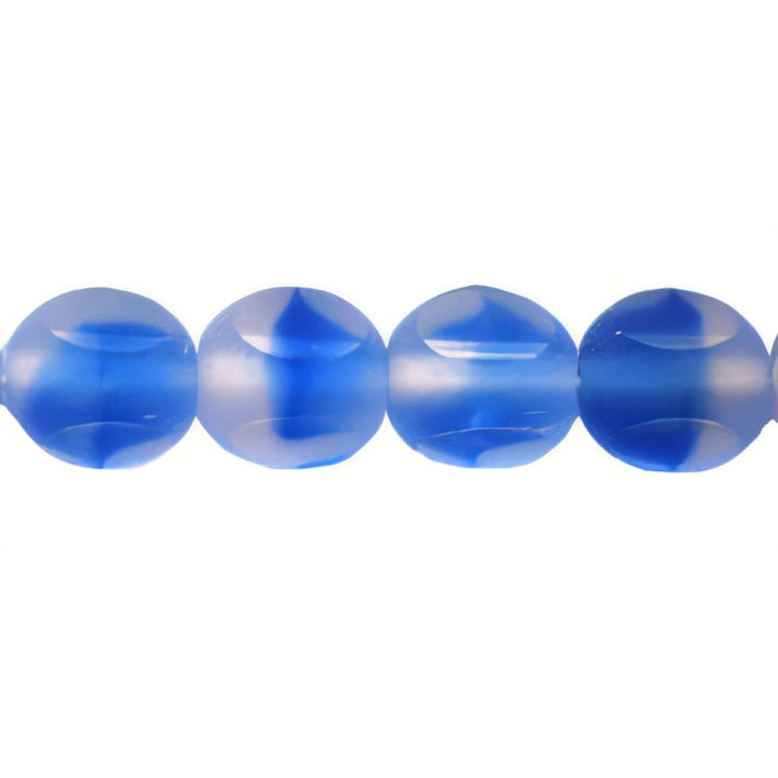 Czech German Style Triangle 8mm Matte - Lt Pink/Blue (25pcs)