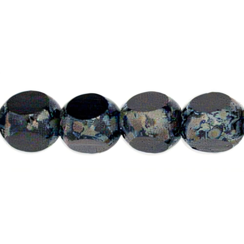 Czech Antique Style Triangle 8mm Jet - Picasso (25pcs)