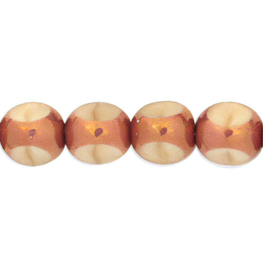 Czech Antique Style Triangle 8mm Copper - Beige (25pcs)