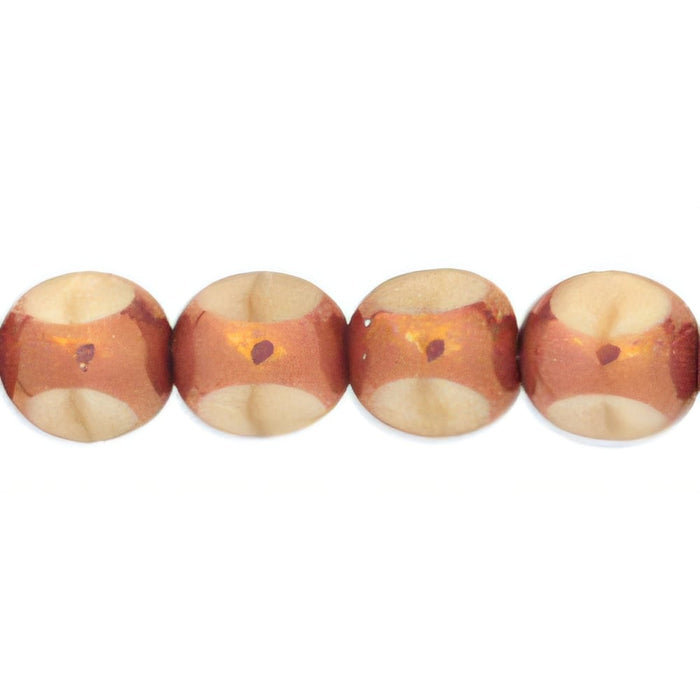 Czech Antique Style Triangle 8mm Copper - Beige (25pcs)