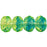 Czech Gem-Cut Rondelle 9 x 6mm Green/Blue (25pcs)