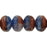 Czech Gem-Cut Rondelle 9 x 6mm Red/White/Blue (25pcs)
