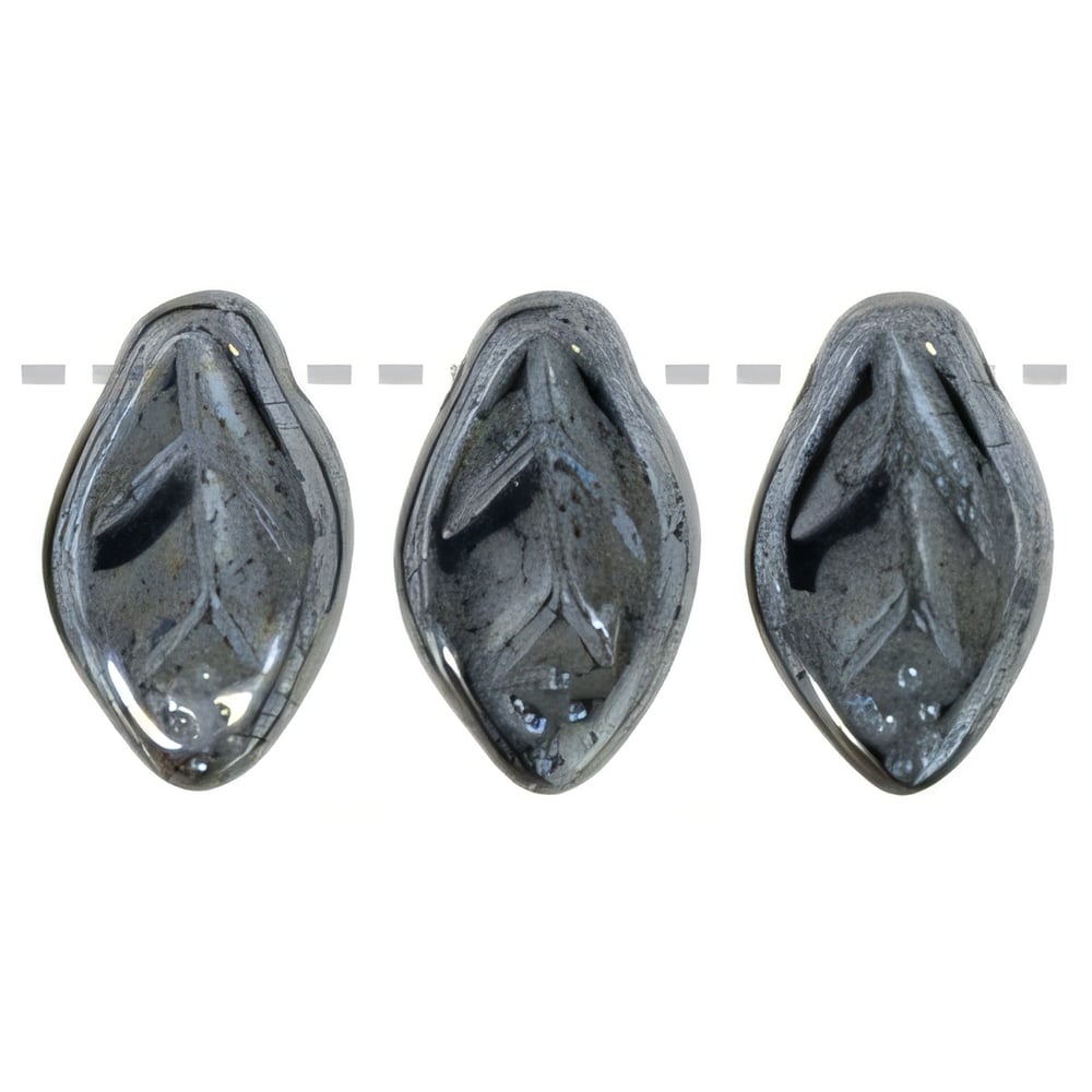 Czech Leaves 12 x 7mm Hematite (25pcs)