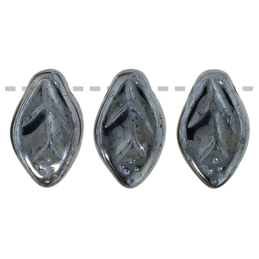 Czech Leaves 12 x 7mm Hematite (25pcs)