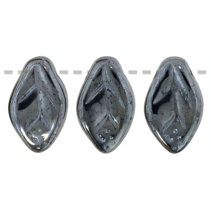 Czech Leaves 12 x 7mm Hematite (25pcs)