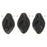 Czech Leaves 12 x 7mm Smoky Brown/White (25pcs)