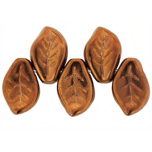 Czech Leaves 14 x 9mm Dk Bronze (25pcs)