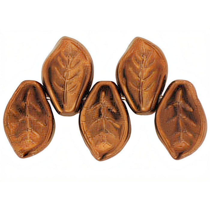 Czech Leaves 14 x 9mm Dk Bronze (25pcs)