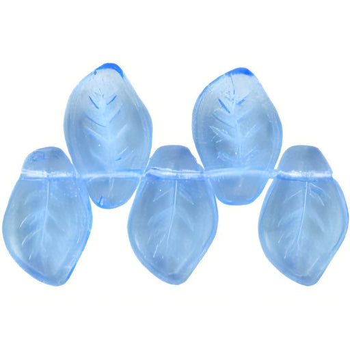 Czech Leaves 14 x 9mm Lt Sapphire (25pcs)