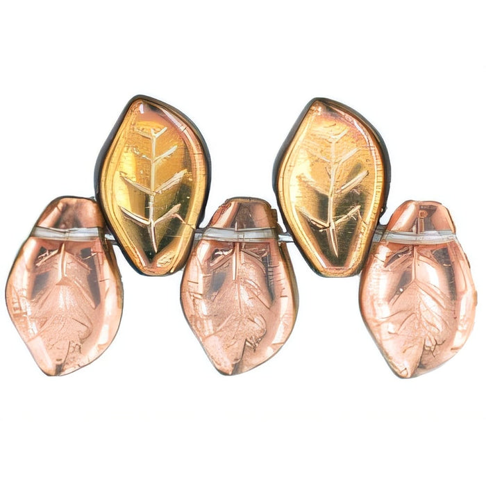 Czech Leaves 14 x 9mm: Bronze - Rosaline (25pcs)