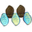Czech Leaves 14 x 9mm Matte - Smoky Topaz AB (25pcs)