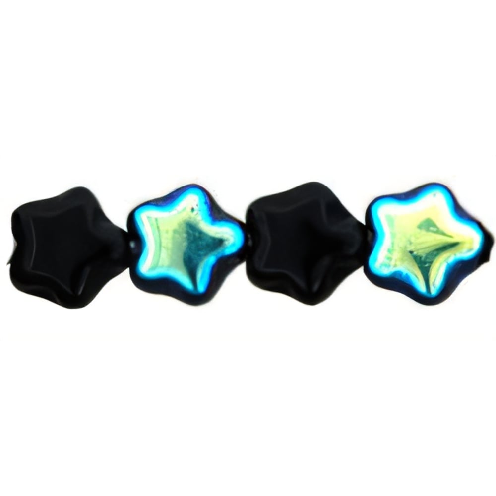 Czech Stars 6mm Jet AB (50pcs)