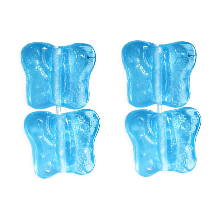 Czech Butterfly 12mm - Vertical Hole Aquamarine (25pcs)