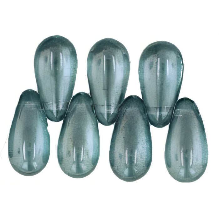 Czech Tear Drops 10 x 5mm Luster - Transparent Blue (50pcs)