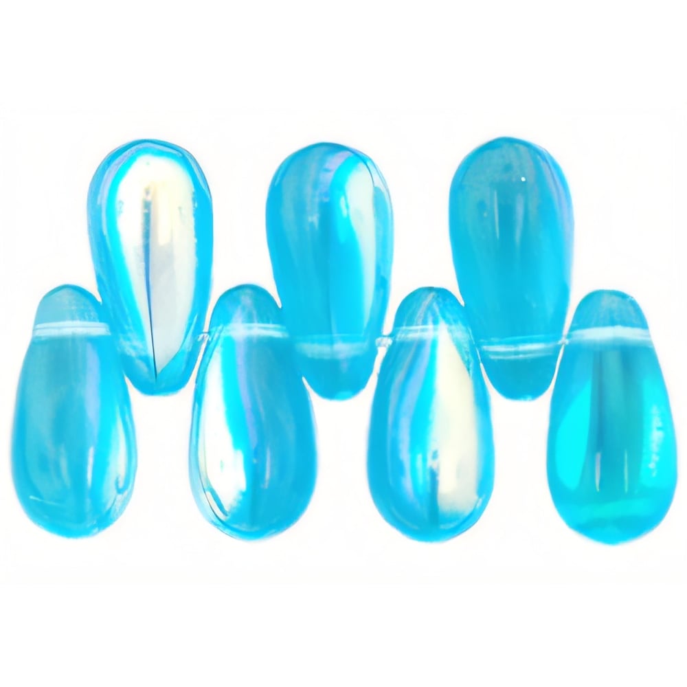Czech Tear Drops 10 x 5mm Aquamarine AB (50pcs)