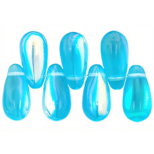 Czech Tear Drops 10 x 5mm Aquamarine AB (50pcs)