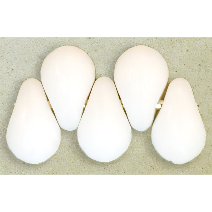 Czech Tear Drops 6 x 4mm Opaque White