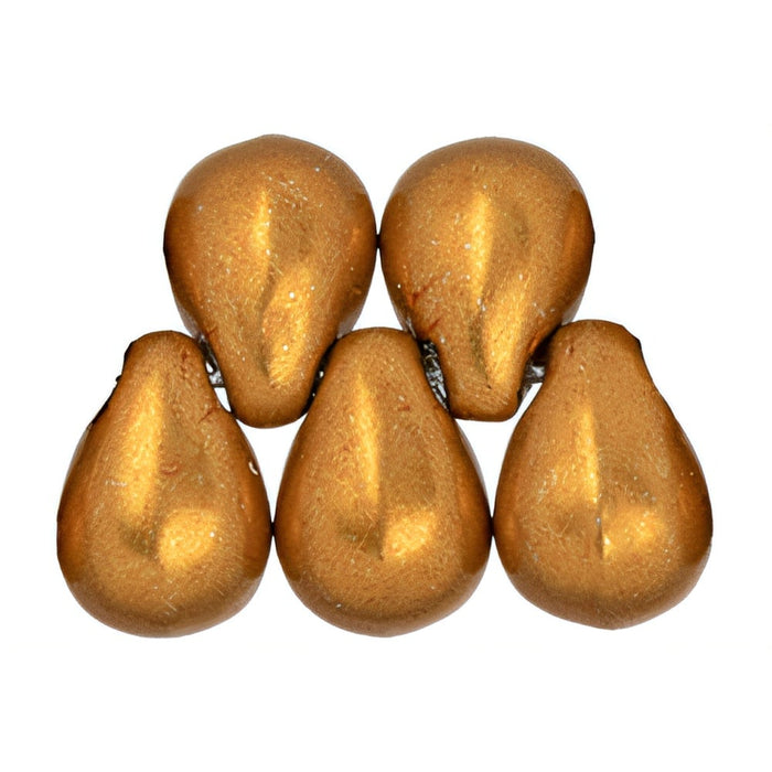 Czech Tear Drops 6 x 4mm ColorTrends: Saturated Metallic Russet Orange