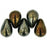 Czech Tear Drops 6 x 4mm Iris - Brown