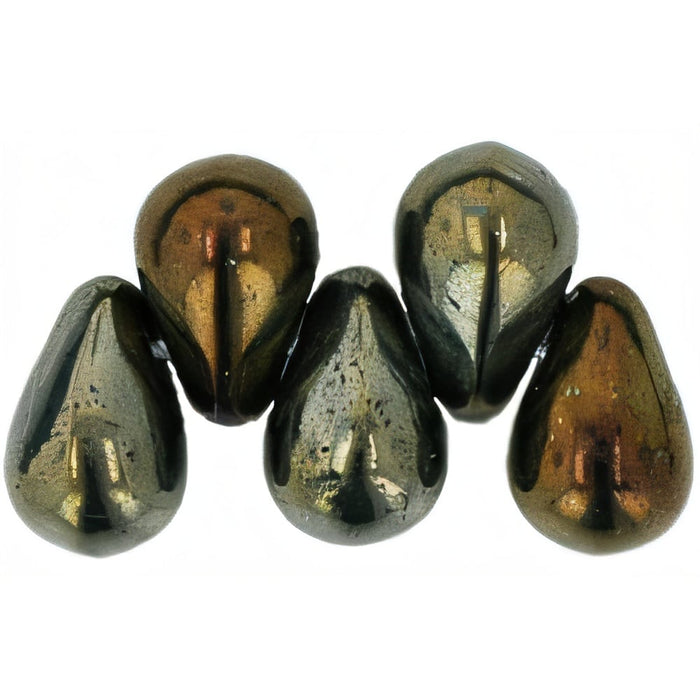 Czech Tear Drops 6 x 4mm Iris - Brown