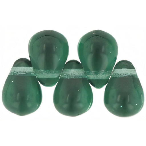 Czech Tear Drops 6 x 4mm Prairie Green